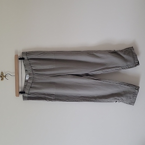 J. Jill Green Garment Dyed Linen Roll Tab Pull-on Pants Size Medium M - Picture 2 of 10